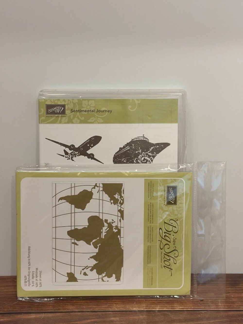 STAMPIN UP 120075 SENTIMENTAL JOURNEY STAMP SET & 138289 WORLD TRAVELER EMBOSSIN